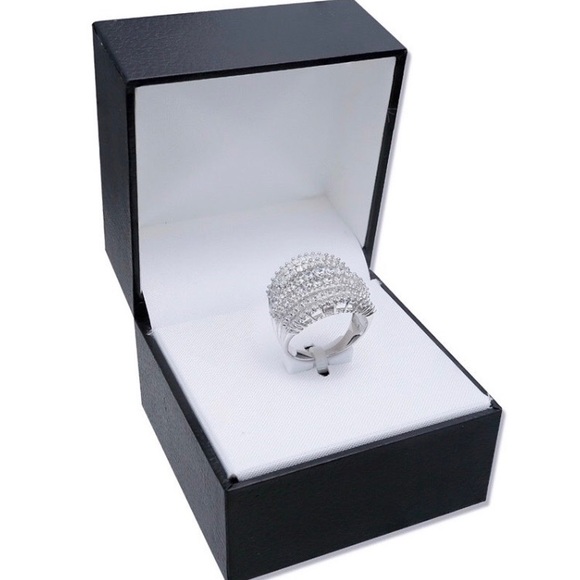 New Princess Cut 18  CT White Zircon Silver Ring - Picture 4 of 4